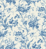 Seabrook En Rose Blue Wallpaper