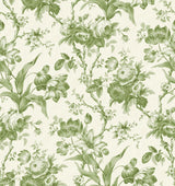 Seabrook En Rose Green Wallpaper