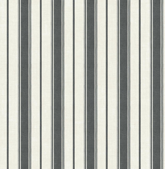 Seabrook Eliott Linen Stripe Poppy Seed Wallpaper