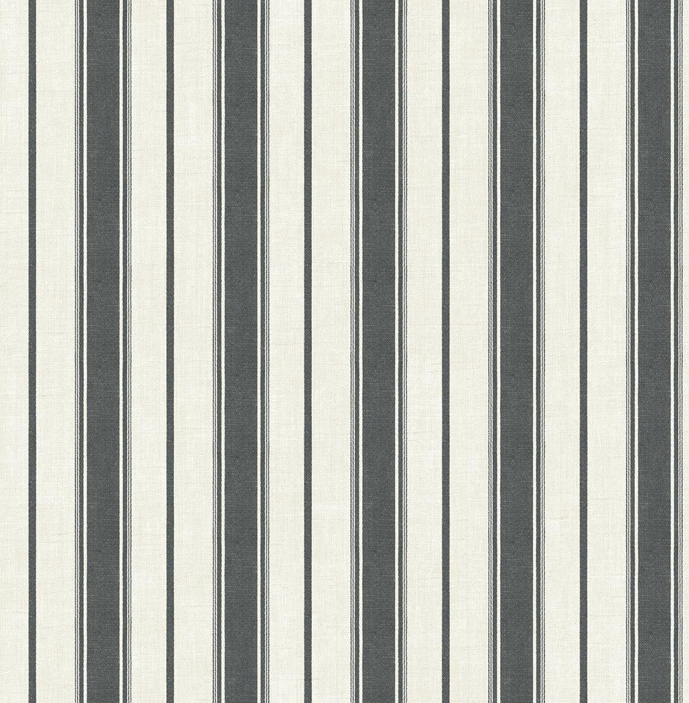 Seabrook Eliott Linen Stripe Poppy Seed Wallpaper