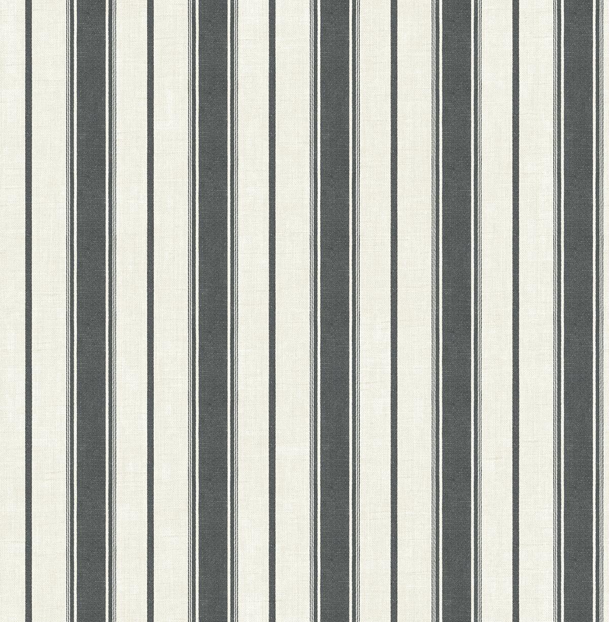 Seabrook Eliott Linen Stripe Black Wallpaper