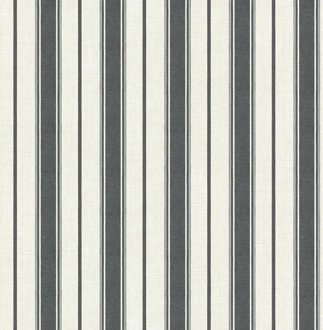 Seabrook Eliott Linen Stripe Black Wallpaper