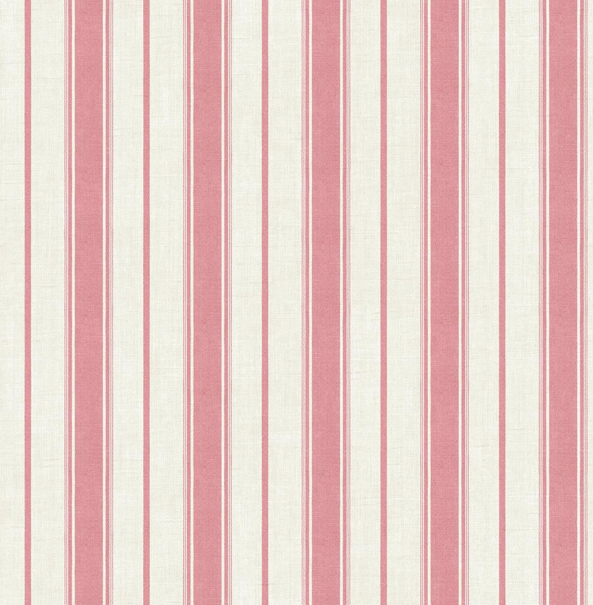 Seabrook Eliott Linen Stripe Red Wallpaper
