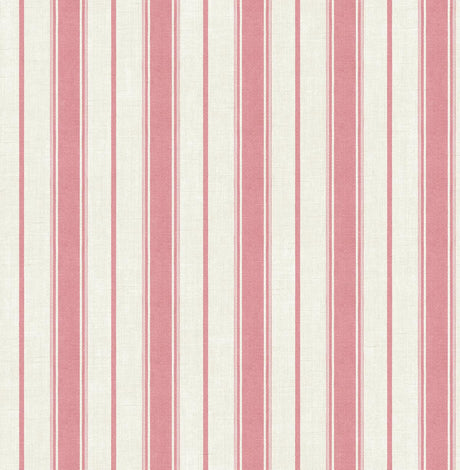 Seabrook Eliott Linen Stripe Red Wallpaper