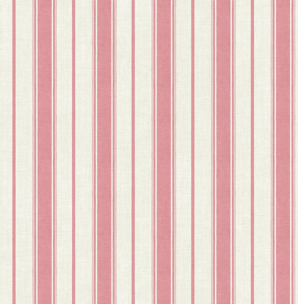 Seabrook Eliott Linen Stripe Red Wallpaper
