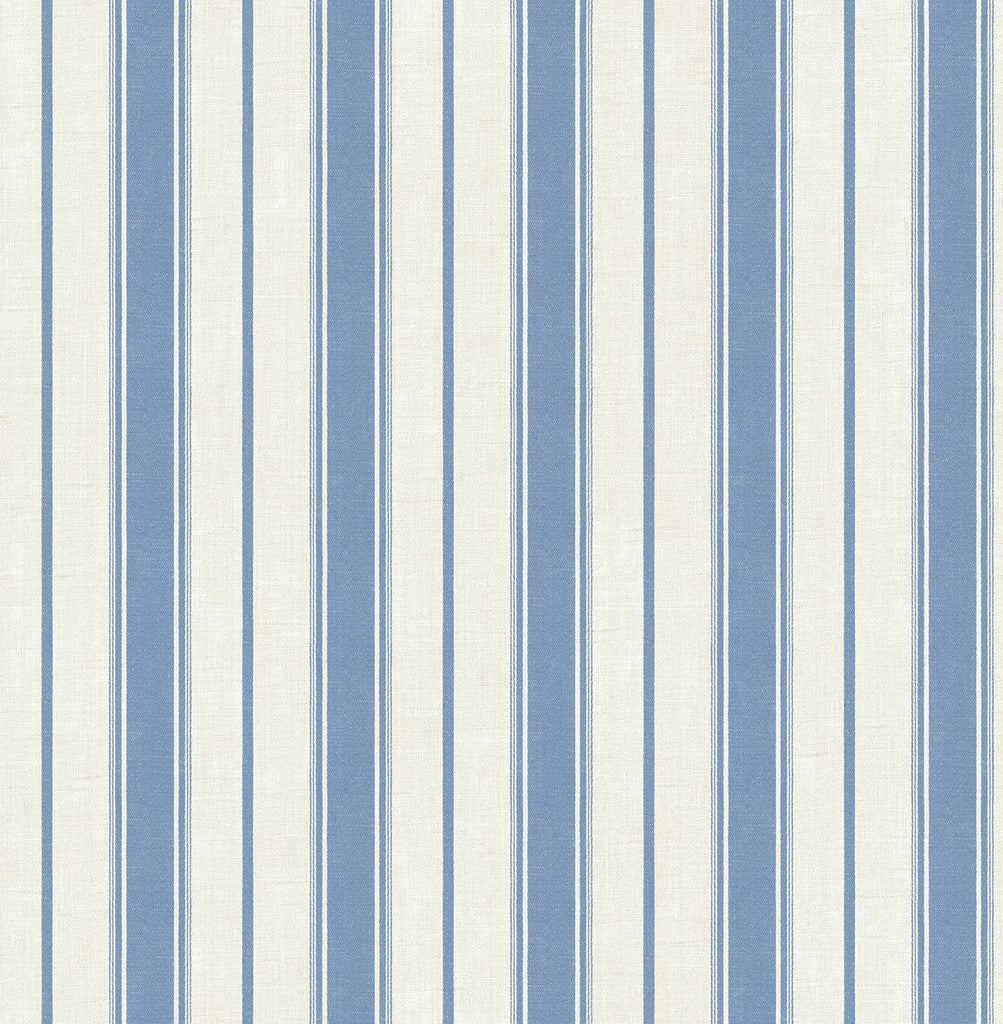Seabrook Eliott Linen Stripe Blue Bell Wallpaper