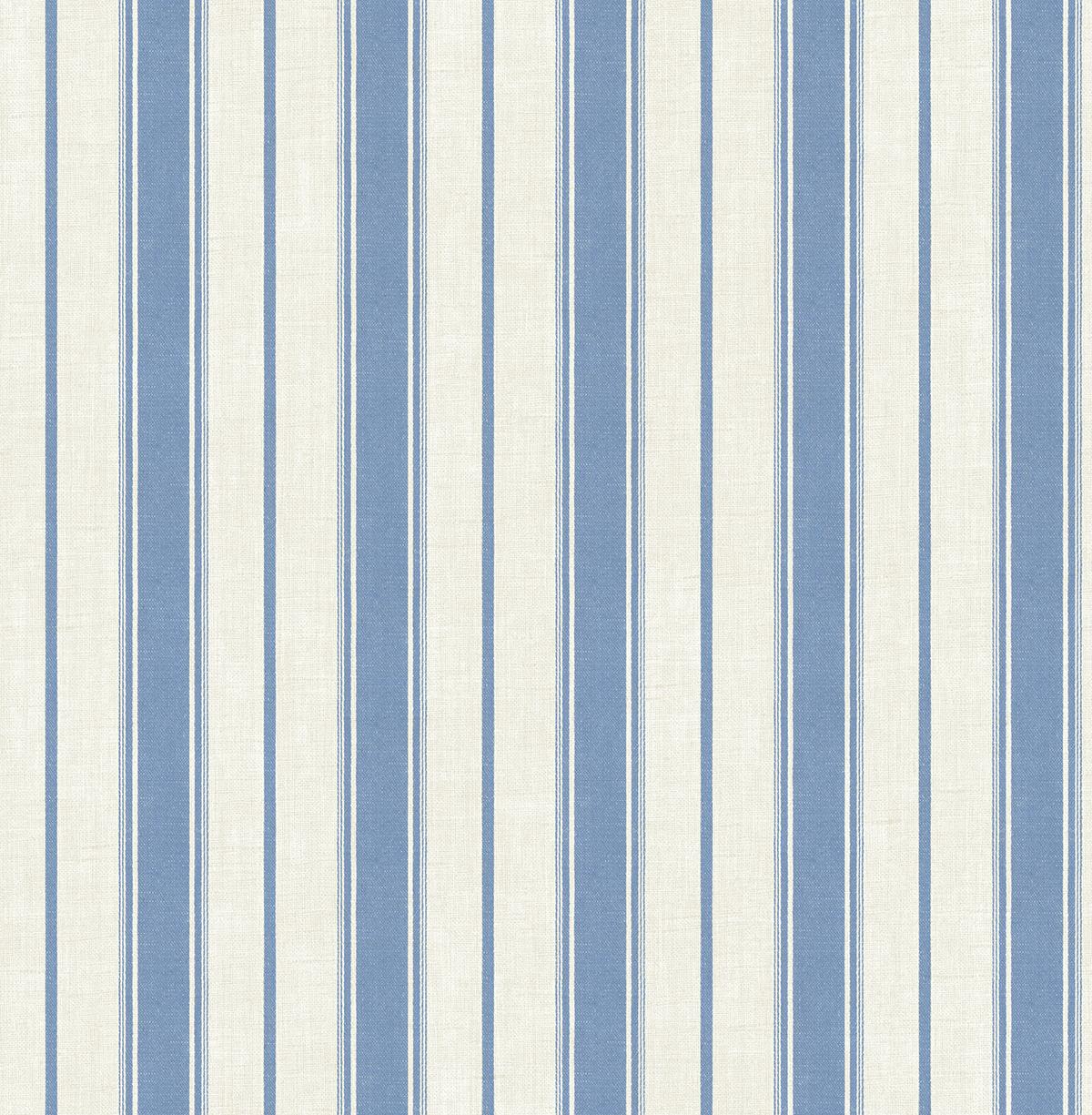 Seabrook Eliott Linen Stripe Blue Wallpaper