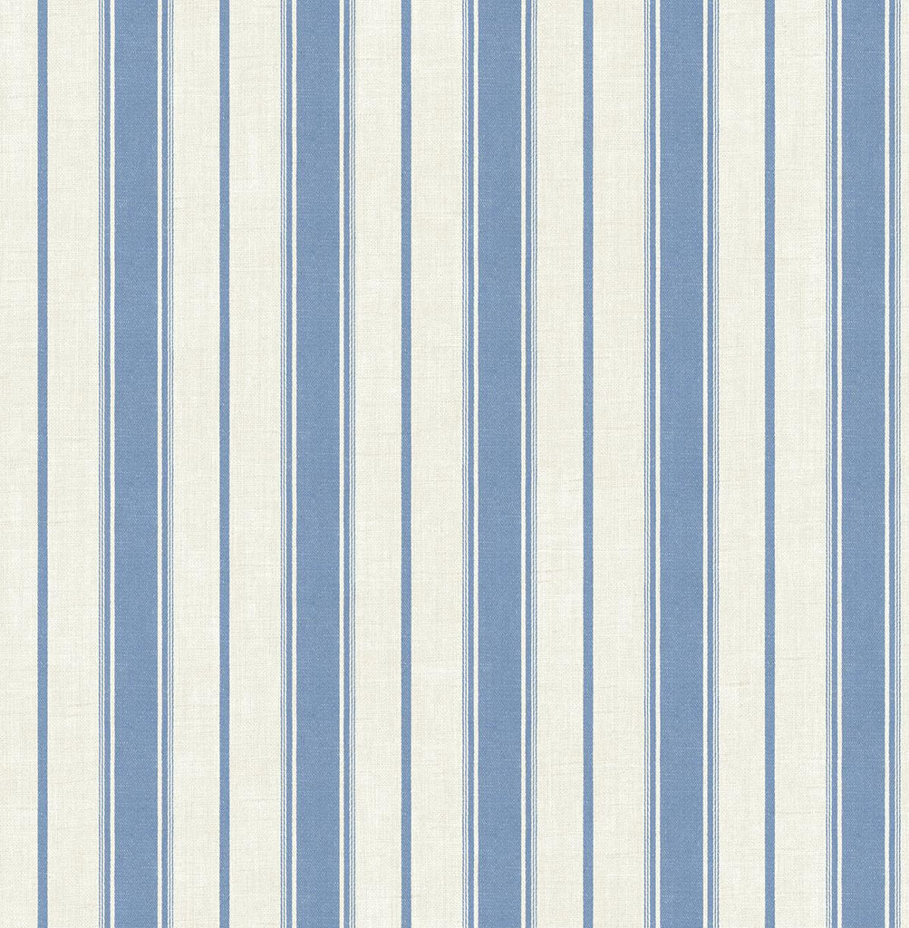 Seabrook Eliott Linen Stripe Blue Wallpaper