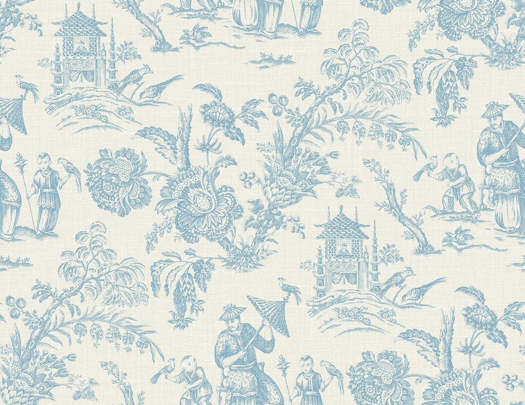 Seabrook Colette Chinoiserie Bleu Bisque Wallpaper