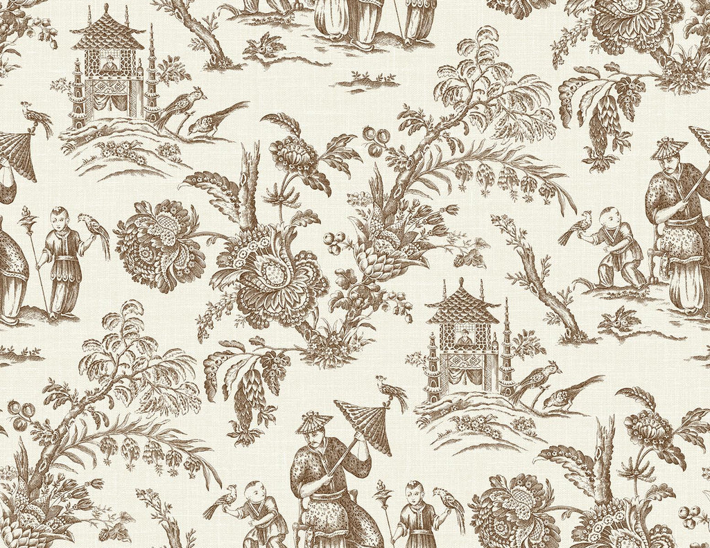 Seabrook Colette Chinoiserie Brown Wallpaper