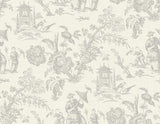Seabrook Colette Chinoiserie French Grey Wallpaper