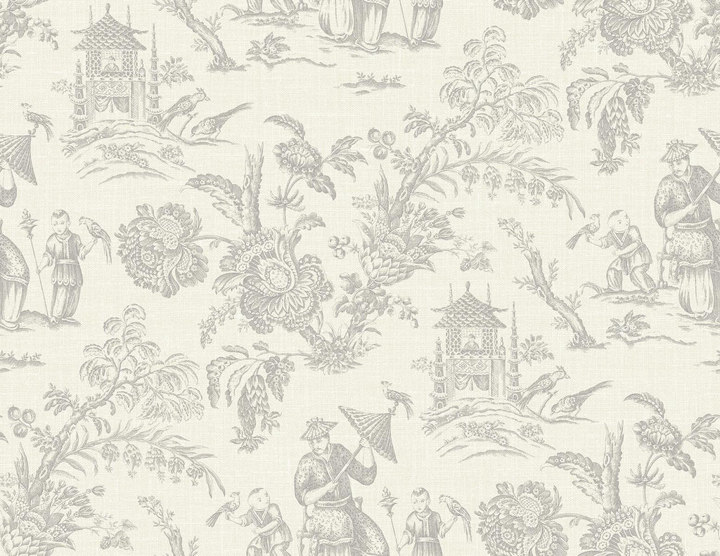 Seabrook Colette Chinoiserie French Grey Wallpaper