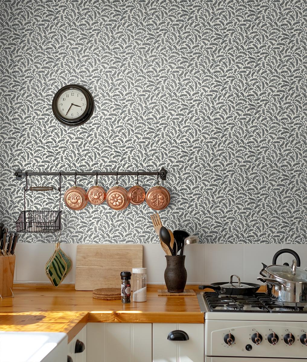 Seabrook Cossette Black Wallpaper