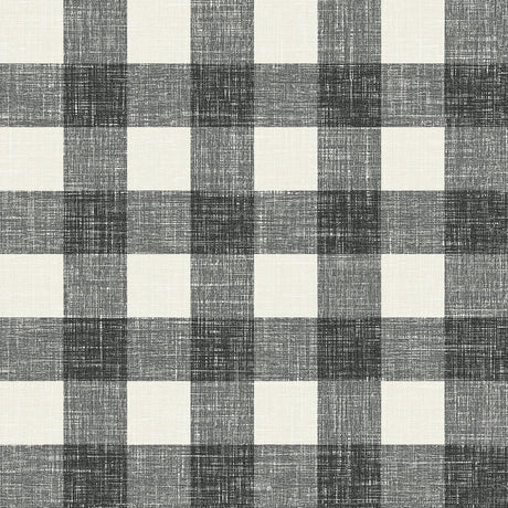 Seabrook Bebe Gingham Black Wallpaper