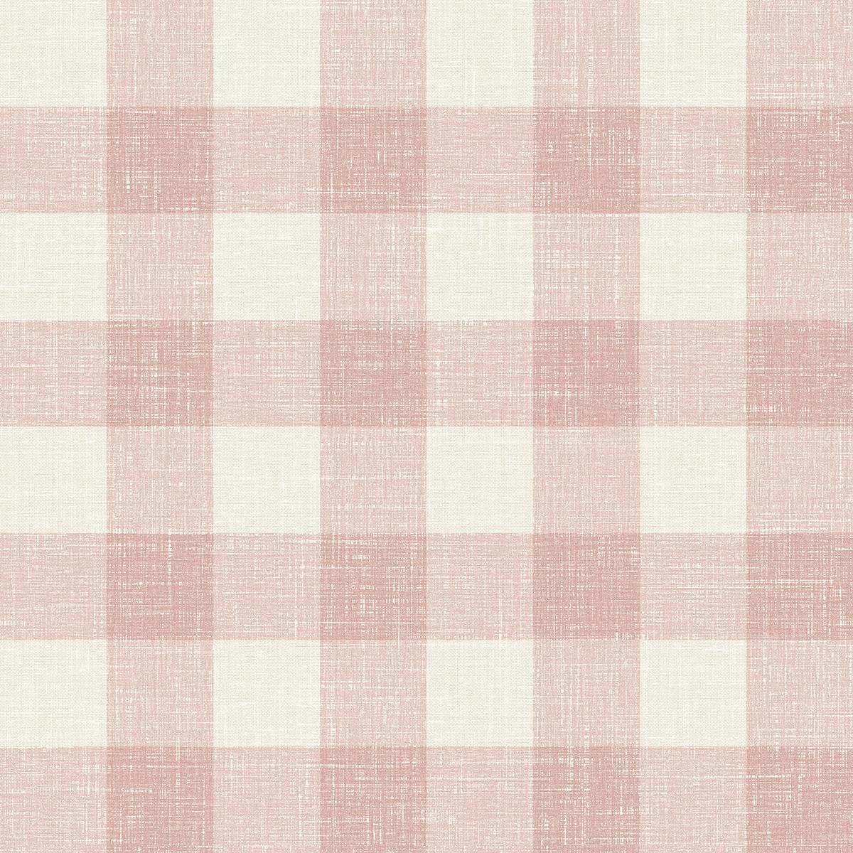 Seabrook Bebe Gingham Rustic Rouge Wallpaper