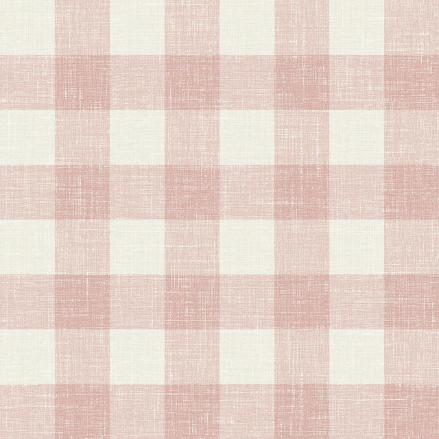 Seabrook Bebe Gingham Rustic Rouge Wallpaper