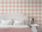 Seabrook Bebe Gingham Pink Wallpaper