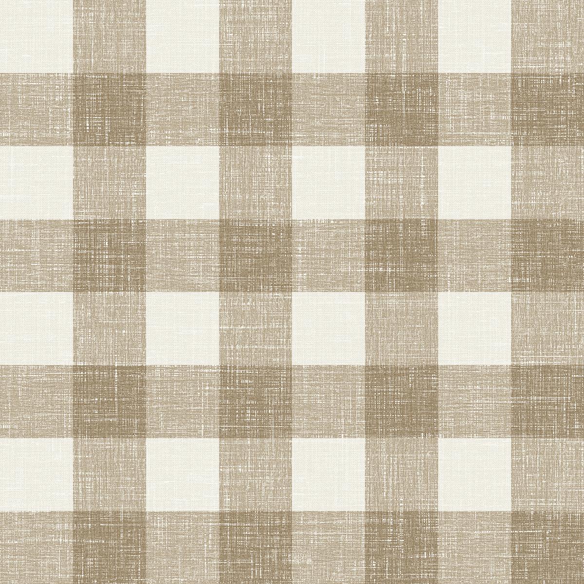 Seabrook Bebe Gingham Driftwood Wallpaper