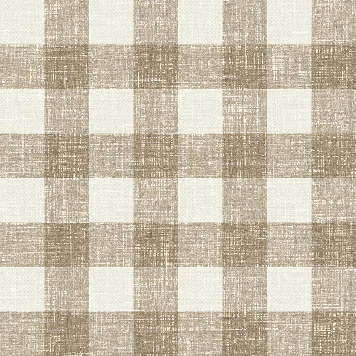 Seabrook Bebe Gingham Brown Wallpaper