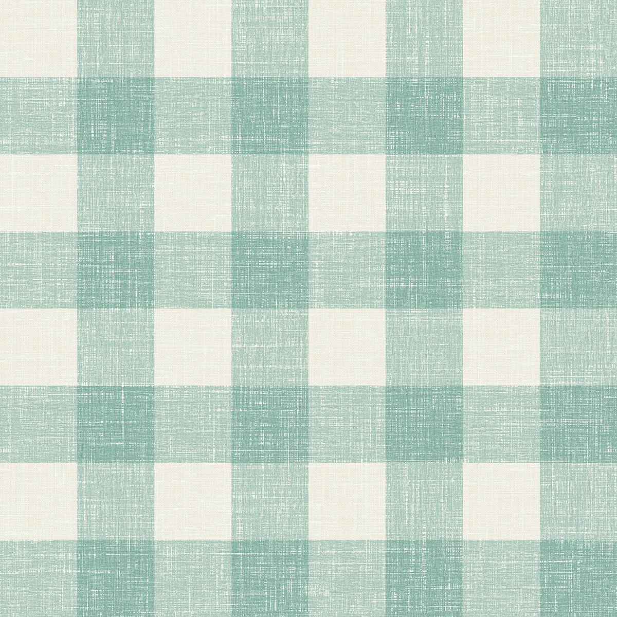 Seabrook Bebe Gingham Minty Meadow Wallpaper