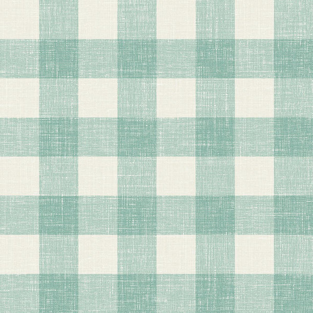 Seabrook Bebe Gingham Minty Meadow Wallpaper