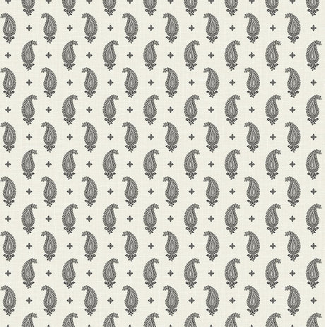 Seabrook Maia Paisley Poppy Seed Wallpaper