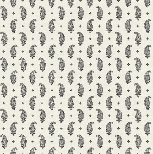 Seabrook Maia Paisley Poppy Seed Wallpaper