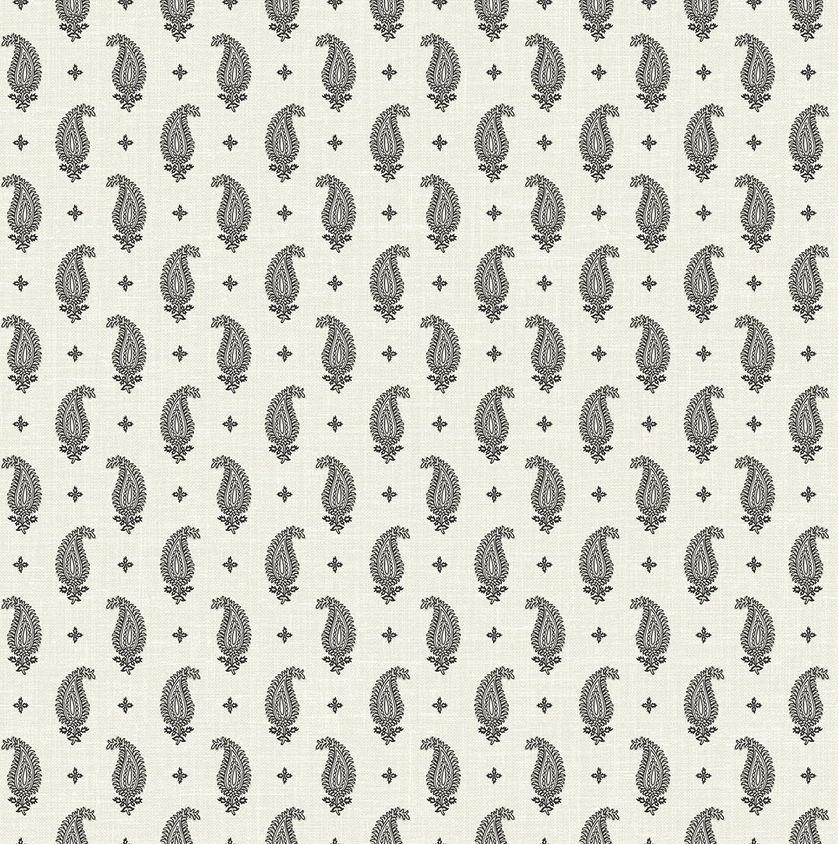 Seabrook Maia Paisley Black Wallpaper