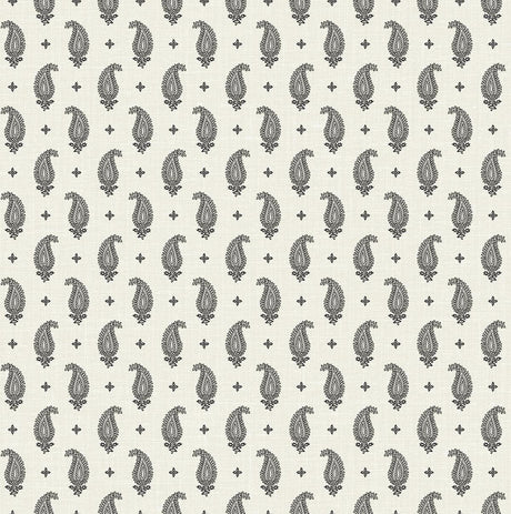 Seabrook Maia Paisley Black Wallpaper