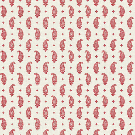 Seabrook Maia Paisley Red Wallpaper
