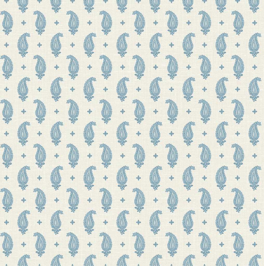 Seabrook Maia Paisley Bleu Bisque Wallpaper