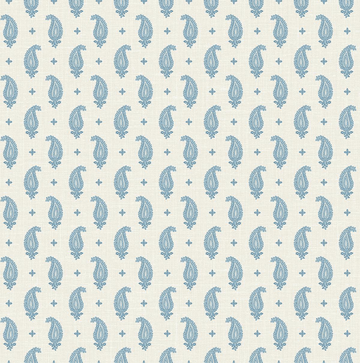 Seabrook Maia Paisley Blue Wallpaper