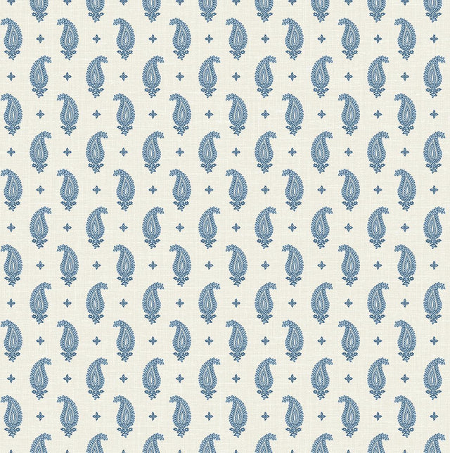 Seabrook Maia Paisley French Blue Wallpaper