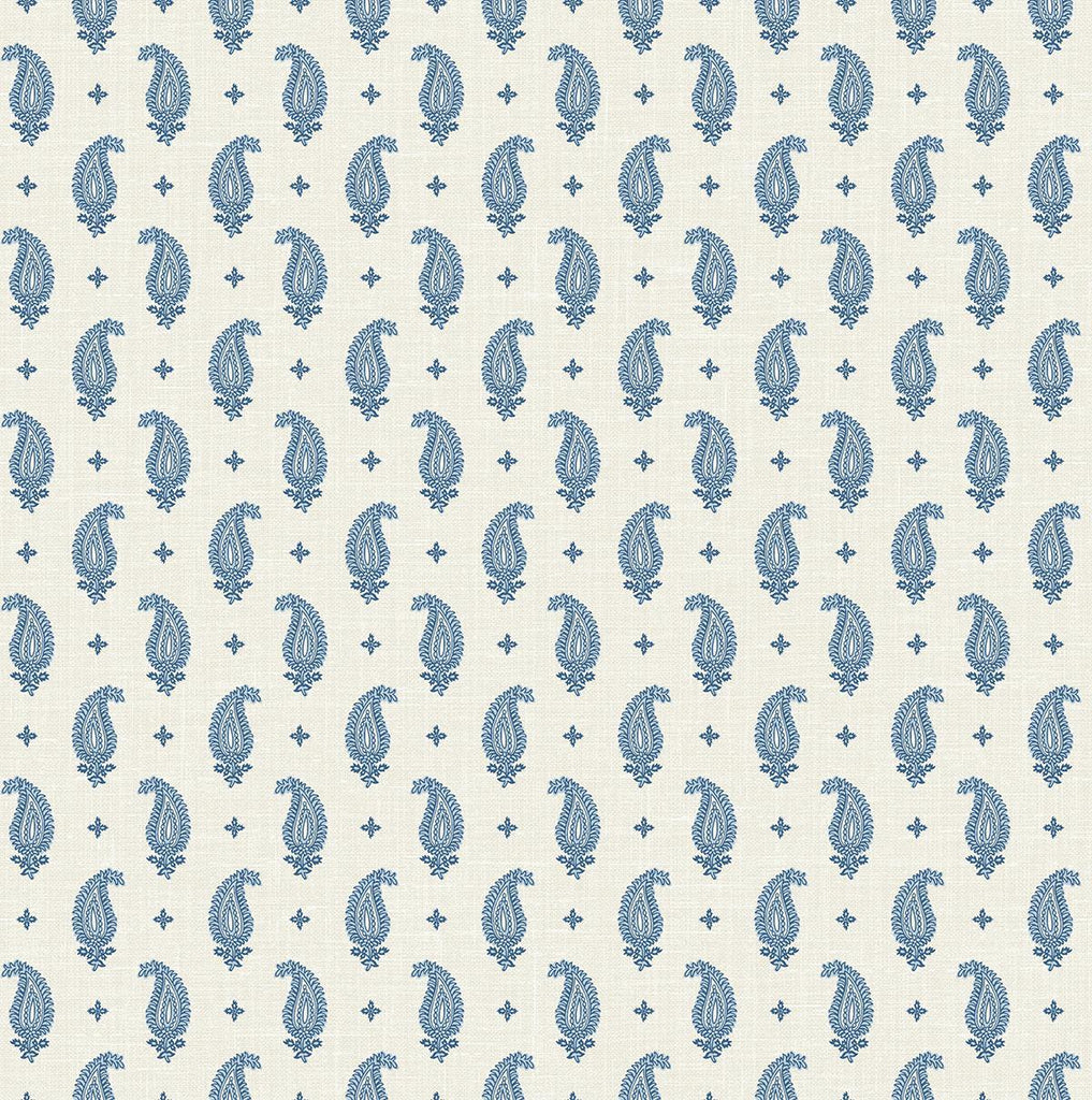 Seabrook Maia Paisley French Blue Wallpaper