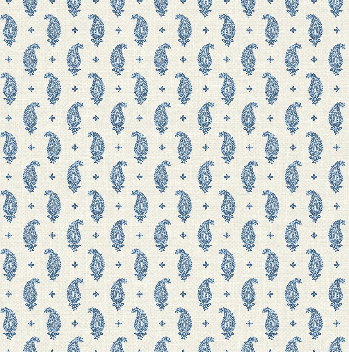 Seabrook Maia Paisley Blue Wallpaper