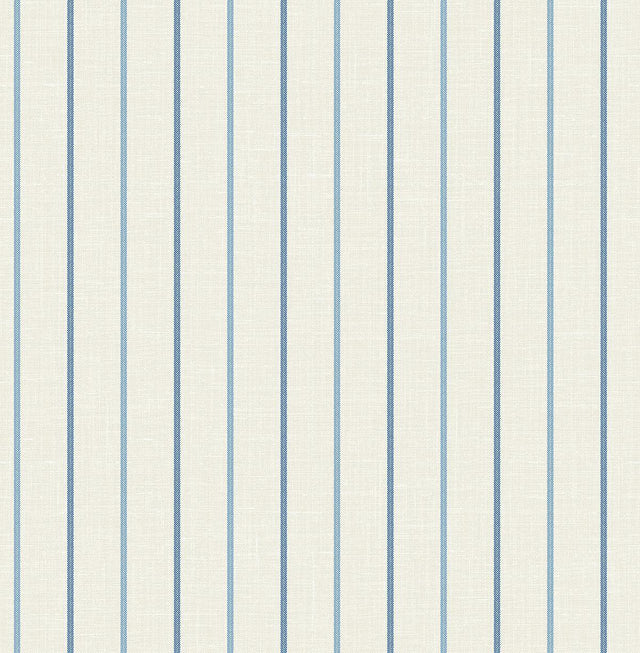 Seabrook Andree Stripe French Blue & Denim Wash Wallpaper