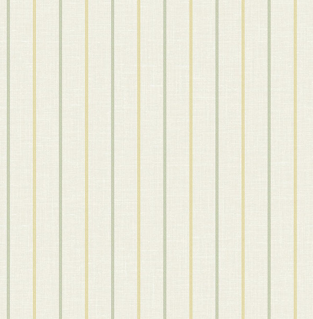 Seabrook Andree Stripe Dandelion & Pomme Wallpaper