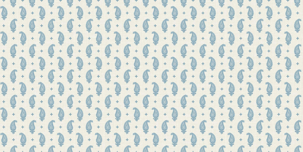 Seabrook Maia Linen Fabric Blue Fabric