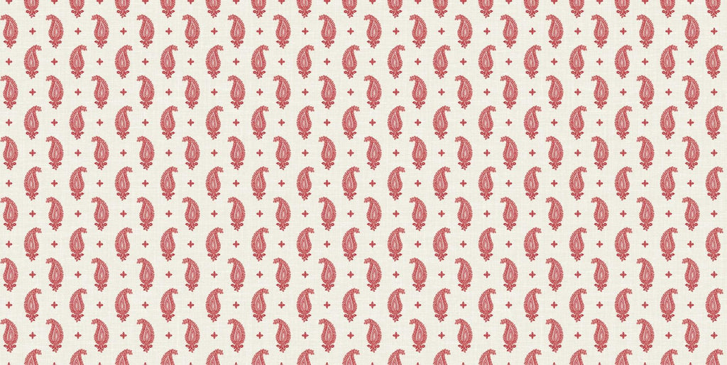 Seabrook Maia Linen Fabric Rustic Rouge Fabric