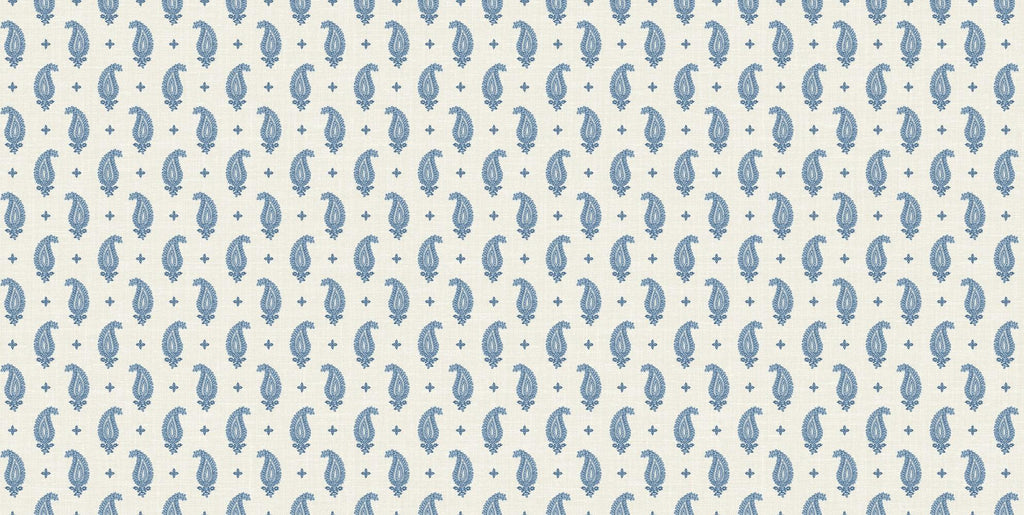 Seabrook Maia Linen Fabric Blue Fabric