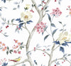 Seabrook Sparrow Haven Riviera Blue & Berry Wallpaper