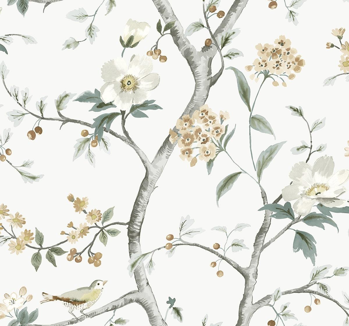 Seabrook Sparrow Haven Multicolored Wallpaper