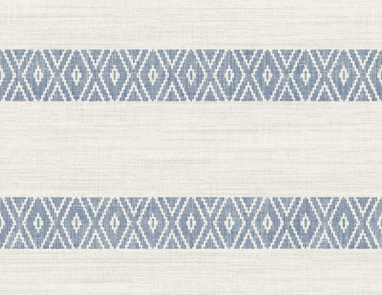 Seabrook Alani Geo Stripe Blue Bell Wallpaper