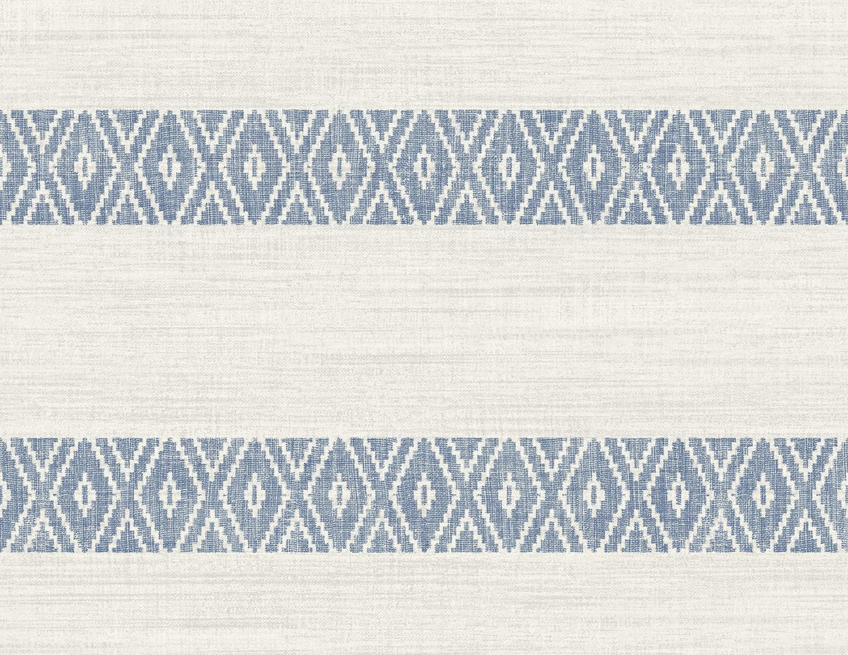 Seabrook Alani Geo Stripe Blue Wallpaper