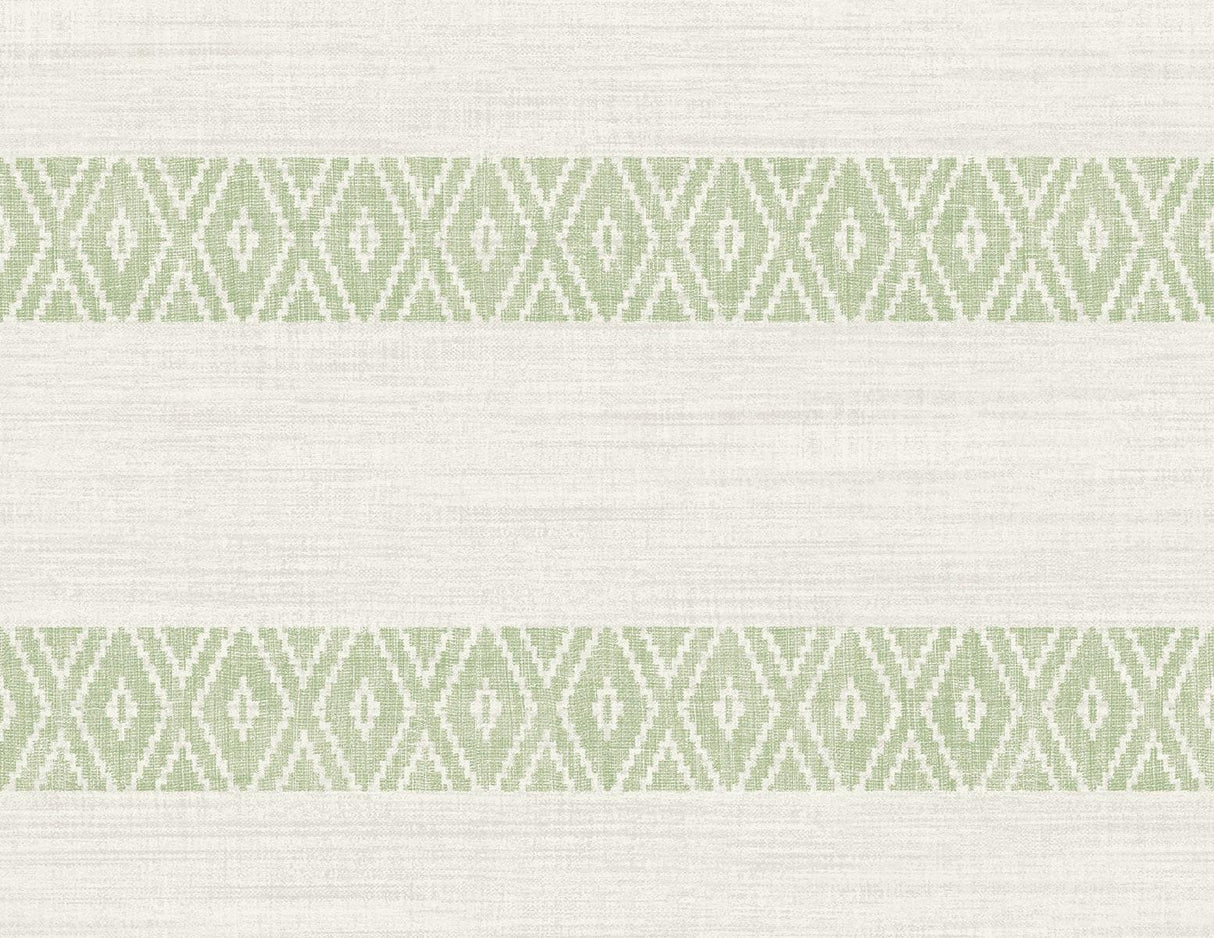 Seabrook Alani Geo Stripe Aloe Wallpaper
