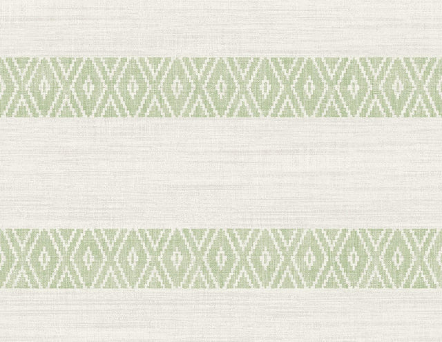 Seabrook Alani Geo Stripe Aloe Wallpaper