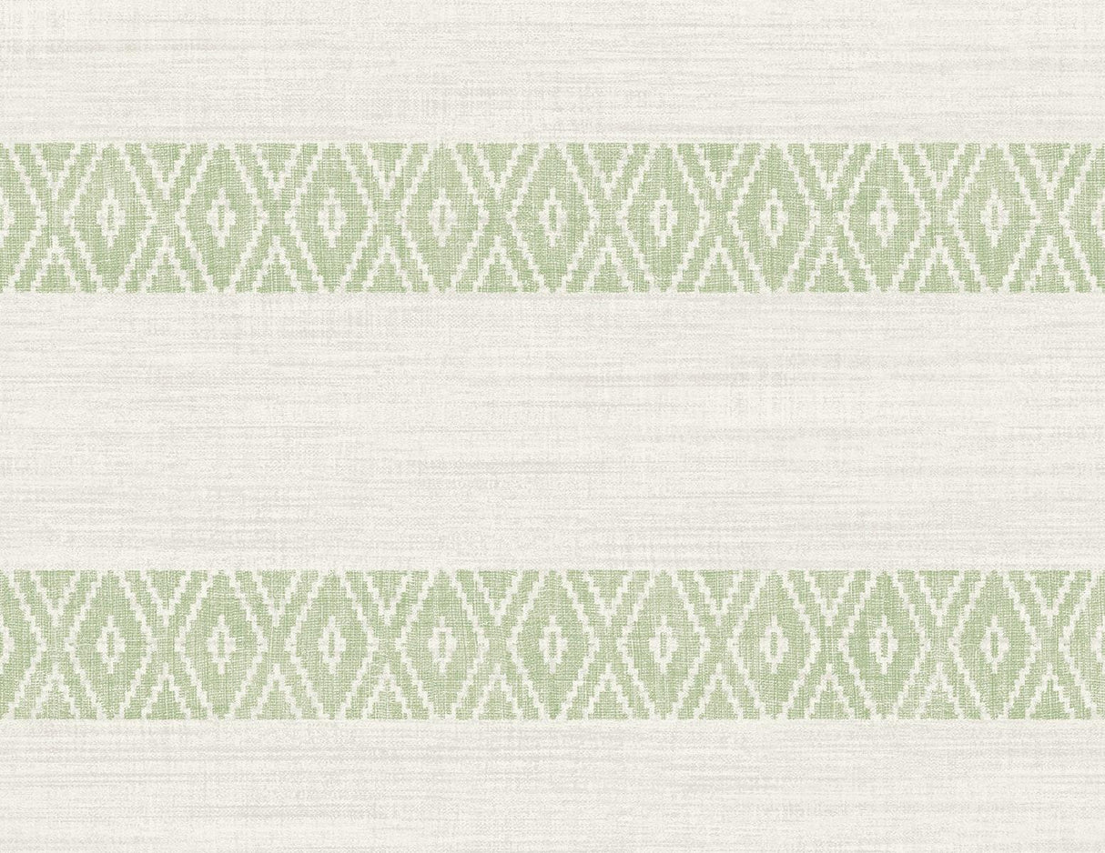 Seabrook Alani Geo Stripe Green Wallpaper