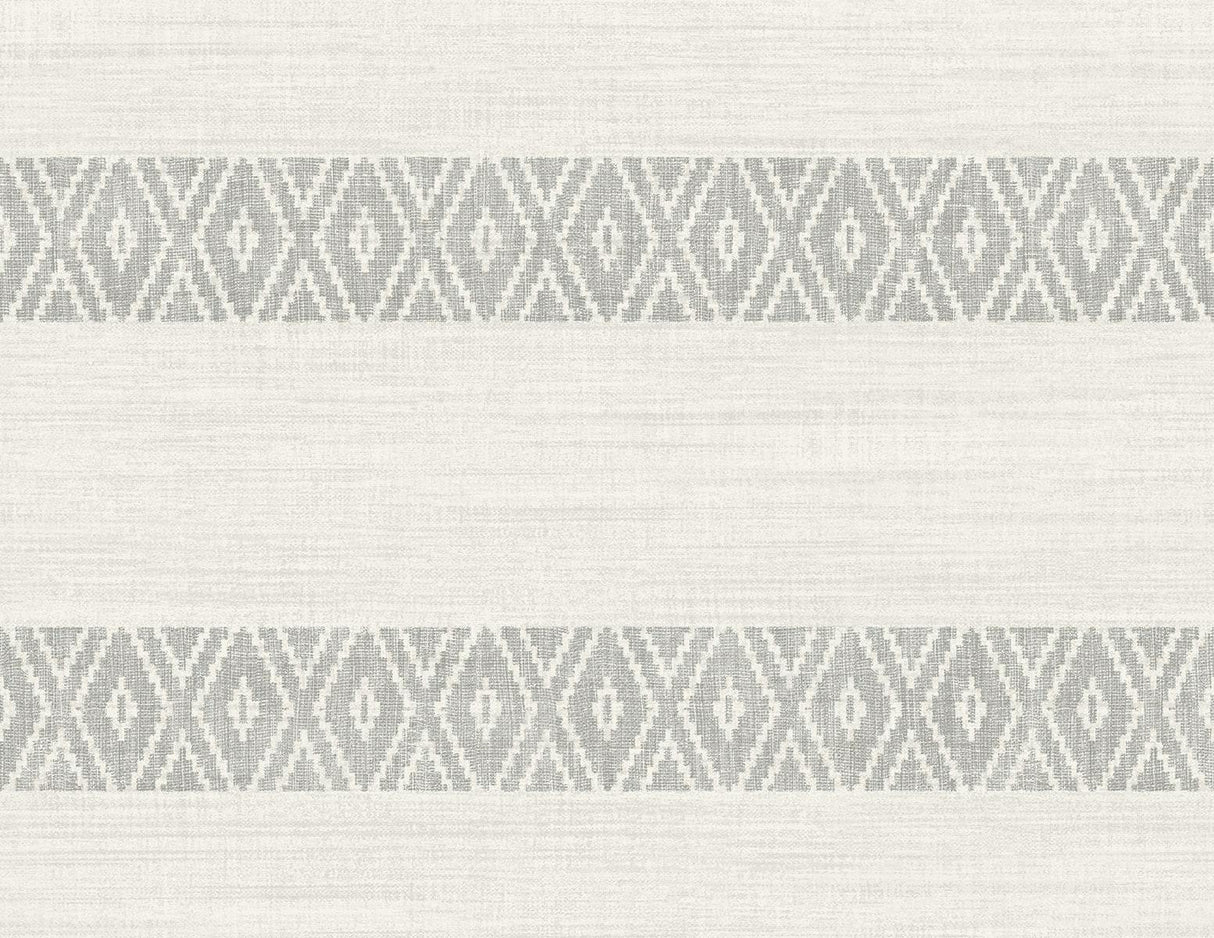 Seabrook Alani Geo Stripe Fog Wallpaper