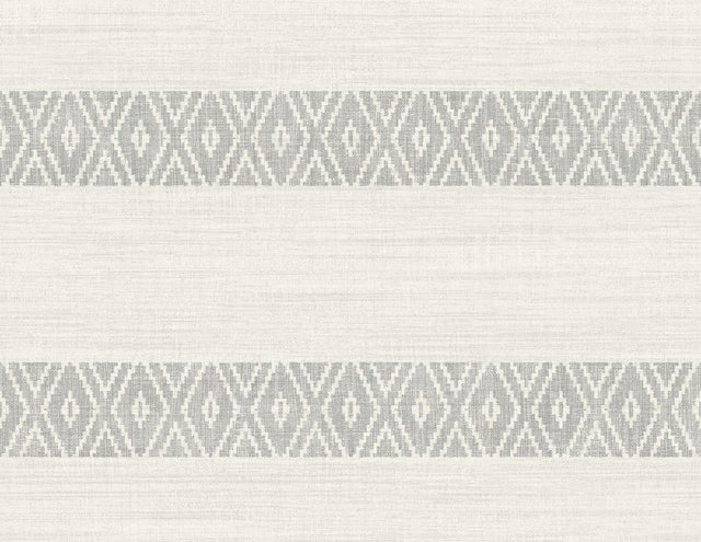 Seabrook Alani Geo Stripe Fog Wallpaper
