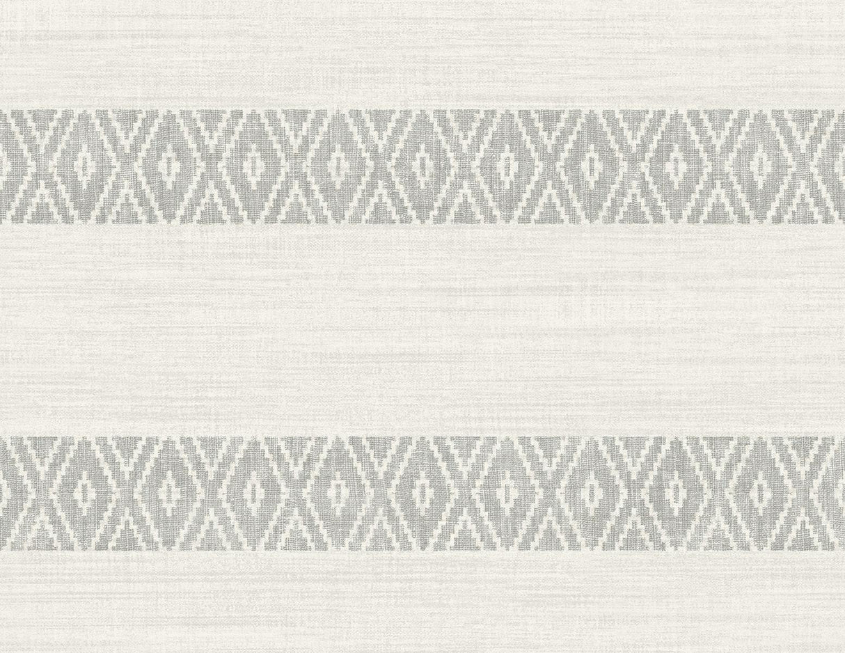 Seabrook Alani Geo Stripe Grey Wallpaper